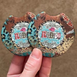 Western Rodeo Car Coaster Set | Car Accessories
